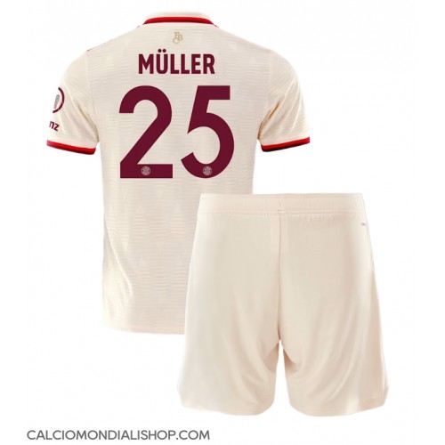 Maglie da calcio Bayern Munich Thomas Muller #25 Terza Maglia Bambino 2024-25 Manica Corta (+ Pantaloni corti)